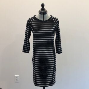 Merona - Black and White Striped Sweatshirt Dress